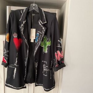 Black Jacket, super gorgeous! Oversized,  multicoloured,